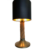 A RARE ITALIAN BAMBOO LAMP WITH BRASS BASE AND FITTINGS BY FERDINANDO LOFFREDO
