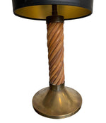 A RARE ITALIAN BAMBOO LAMP WITH BRASS BASE AND FITTINGS BY FERDINANDO LOFFREDO