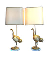 A RARE PAIR OF GABRIELLA CRESPI "STRUZZO" LAMPS WITH REAL OSTRICH EGG BODIES