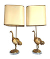 A RARE PAIR OF GABRIELLA CRESPI "STRUZZO" LAMPS WITH REAL OSTRICH EGG BODIES