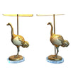 A RARE PAIR OF GABRIELLA CRESPI "STRUZZO" LAMPS WITH REAL OSTRICH EGG BODIES