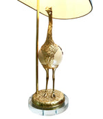 A RARE PAIR OF GABRIELLA CRESPI "STRUZZO" LAMPS WITH REAL OSTRICH EGG BODIES