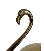 A STUNNING LARGE BRASS FLAMINGO SCULPTURE BY FONDICA WITH HINGES BACK WINGS