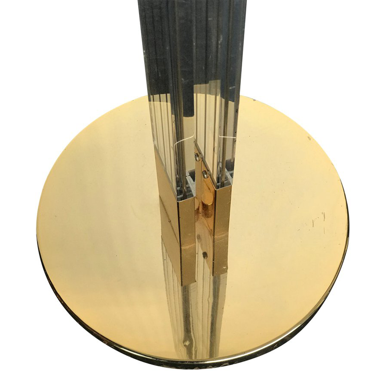 Art Deco Style Lucite and Gilt Metal Floor Lamp Ed Butcher