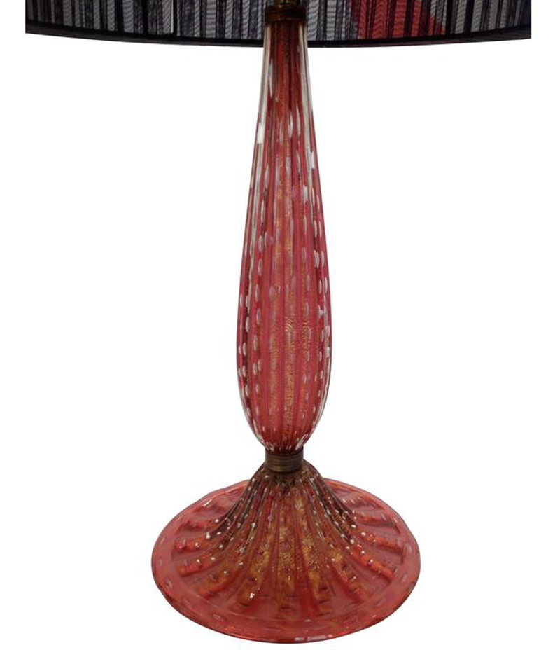 BEAUTIFUL BAROVIER AND TOSA RUBY COLOURED GLASS LAMP