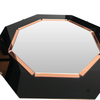 BLACK GLASS AND ROSE MIRROR ART DECO STYLE OCTAGONAL MIRROR