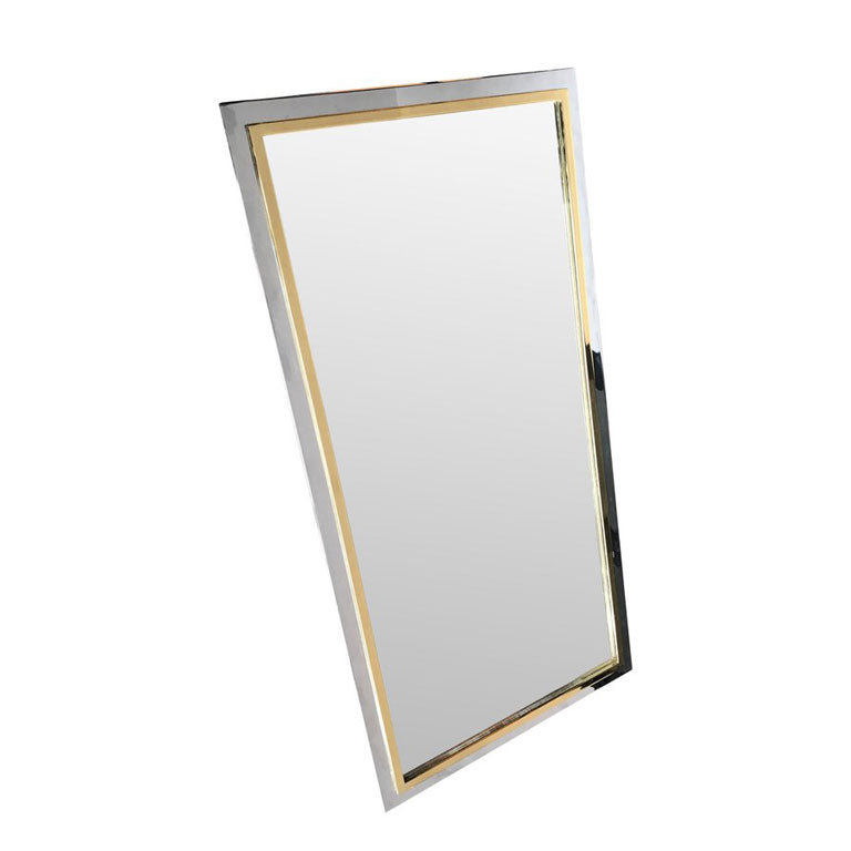 BELGO CHROME MIRROR WITH BRASS AND CHROME FRAME