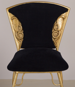 Set of 4 Gilt metal Italian cobra chairs 1970s 