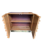 Mid century cabinet brutalist geometric block wood beech in the style of Percival Lafer - Mid Century Furniture