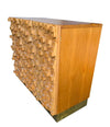 Mid century cabinet brutalist geometric block wood beech in the style of Percival Lafer - Mid Century Furniture