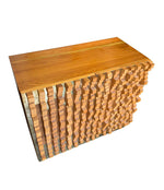 Mid century cabinet brutalist geometric block wood beech in the style of Percival Lafer - Mid Century Furniture