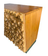 Mid century cabinet brutalist geometric block wood beech in the style of Percival Lafer - Mid Century Furniture