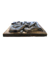 CERAMIC STONEWARE PLAGUE BY AKE HOLM OF A BRUTALIST GEOMETRIC NUDE COUPLE