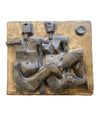 CERAMIC STONEWARE PLAGUE BY AKE HOLM OF A BRUTALIST GEOMETRIC NUDE COUPLE