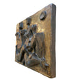 CERAMIC STONEWARE PLAGUE BY AKE HOLM OF A BRUTALIST GEOMETRIC NUDE COUPLE