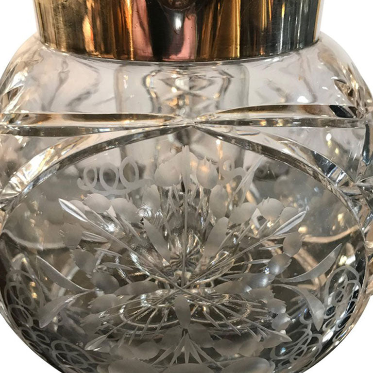CUT GLASS AND SILVER PLATED LEMONADE OR COCKTAIL JUG