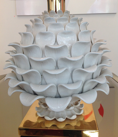 An Italian Ceramic artichoke lamp