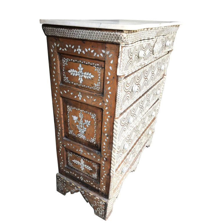 EARLY 19TH CENTURY FIVE-DRAWER SYRIAN COMMODE