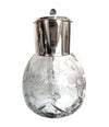 ENGLISH SILVER PLATED CRYSTAL LEMONADE / COCKTAIL JUG WITH ENGRAVED LEAVES