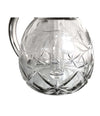 ENGLISH SILVER PLATED CRYSTAL LEMONADE / COCKTAIL JUG WITH ENGRAVED LEAVES