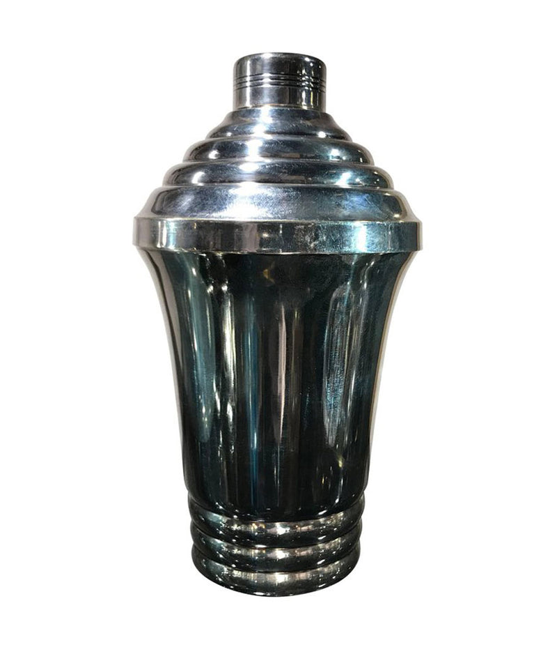 FRENCH ART DECO SILVER PLATED COCKTAIL SHAKER