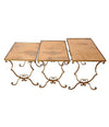 FRENCH NEST OF GILT METAL TABLES