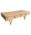 Mid Century Coffee Table bamboo and rattan French 1960s