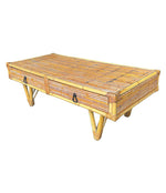 Mid Century Coffee Table bamboo and rattan French 1960s