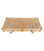 Mid Century Coffee Table bamboo and rattan French 1960s