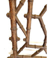 FRENCH ART NOUVEAU FAUX BAMBOO CAST IRON COAT RACK WITH ORIGINAL MIRROR PLATE