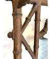 FRENCH ART NOUVEAU FAUX BAMBOO CAST IRON COAT RACK WITH ORIGINAL MIRROR PLATE