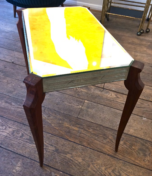 1940S FRENCH MIRRORED SIDE TABLE