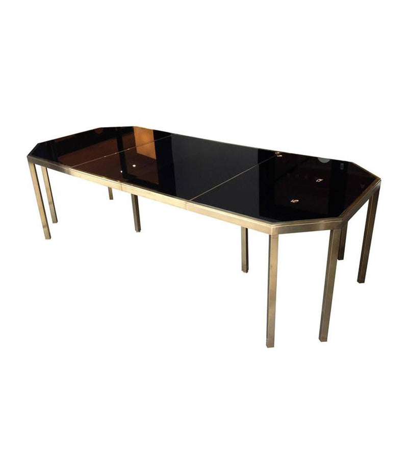 GUY LEFEVRE BRASS EXTENDABLE DINING TABLE FOR MAISON JANSEN