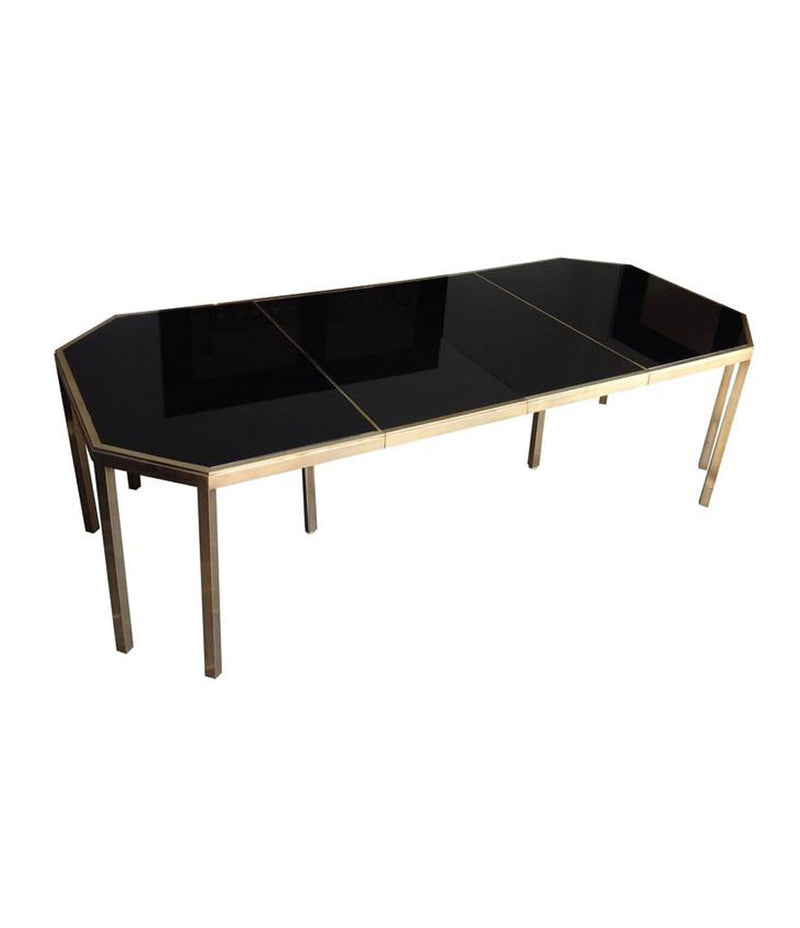 GUY LEFEVRE BRASS EXTENDABLE DINING TABLE FOR MAISON JANSEN