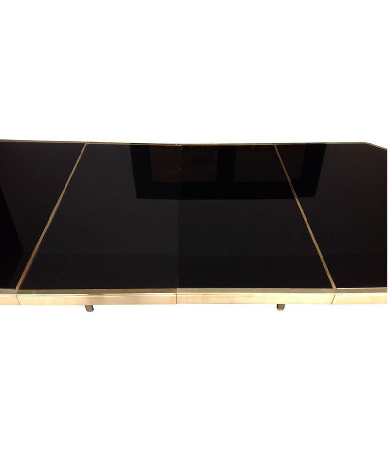 GUY LEFEVRE BRASS EXTENDABLE DINING TABLE FOR MAISON JANSEN