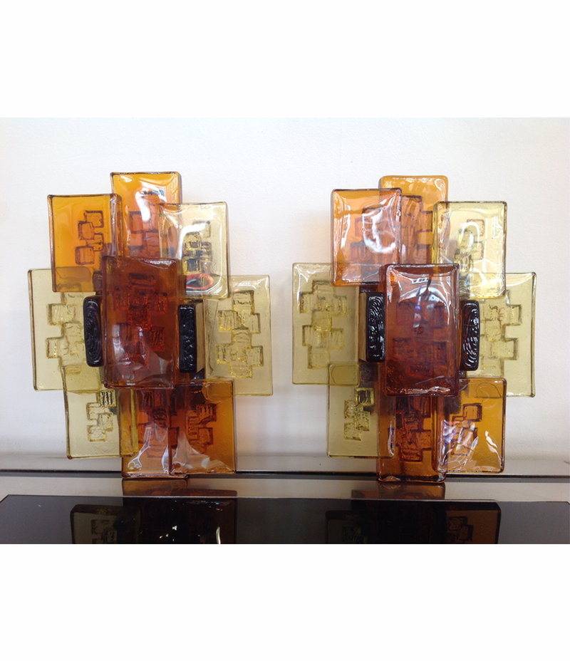 A pair of A pair of Holm Sorensen glass wall sconces 