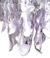 1970s Chandelier by Mazzagga in Purple and White Murano Glass - Mid Century Lighting - Ed Butcher