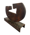 INTERESTING MIDCENTURY WOOD AND STEEL SCULPTURE OF A PICASSO STYLE FACE
