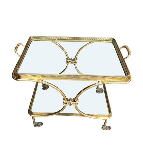 ITALIAN BRASS BAR TROLLY