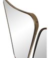 MEDIUM ITALIAN SHIELD MIRROR WITH BRASS SURROUND IN THE STYLE OF GIO PONTI