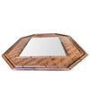 ITALIAN OCTAGONAL RATTAN AND BAMBOO MIRROR IN THE STYLE OF GABRIELLA CRESPI