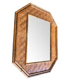 ITALIAN OCTAGONAL RATTAN AND BAMBOO MIRROR IN THE STYLE OF GABRIELLA CRESPI