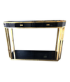 JEAN CLAUDE MAHEY BLACK LACQUER AND BRASS CONSOLE
