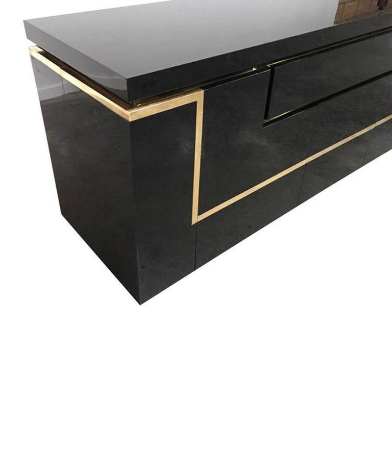 JEAN CLAUDE MAHEY BLACK LACQUER CREDENZA Ed Butcher