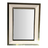 JEAN CLAUDE MAHEY IVORY LACQUER AND BRASS MIRROR