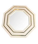 JEAN CLAUDE MAHEY IVORY LACQUERED OCTAGONAL MIRROR