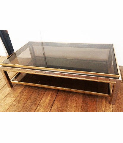 JEAN CHARLES BRASS CHROME COFFEE TABLE