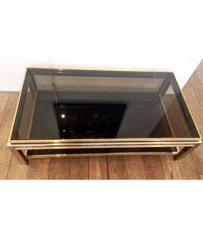 JEAN CHARLES BRASS CHROME COFFEE TABLE