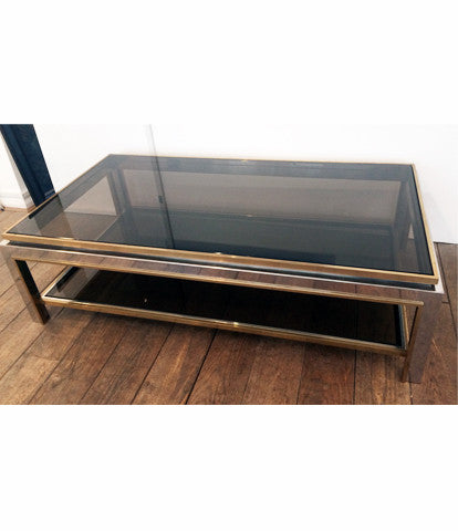 JEAN CHARLES BRASS CHROME COFFEE TABLE