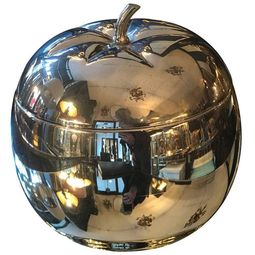 LARGE CHROME APPLE ICE BUCKET